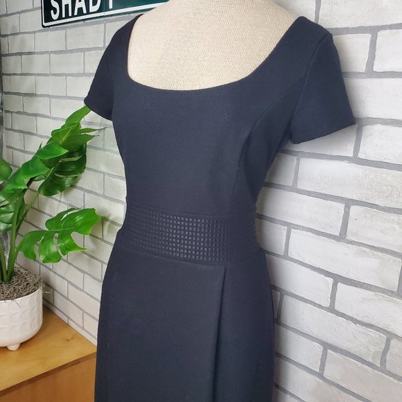 Banana Republic Black Wool Sheath Mini Dress Size 4 - Picture 4 of 10